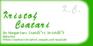 kristof csatari business card